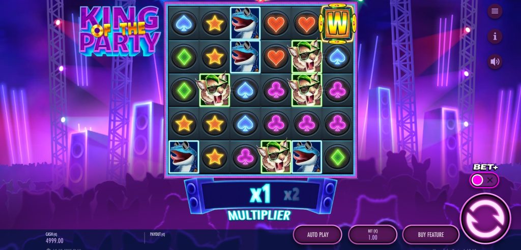 Thème et ambiance king of the party slot 