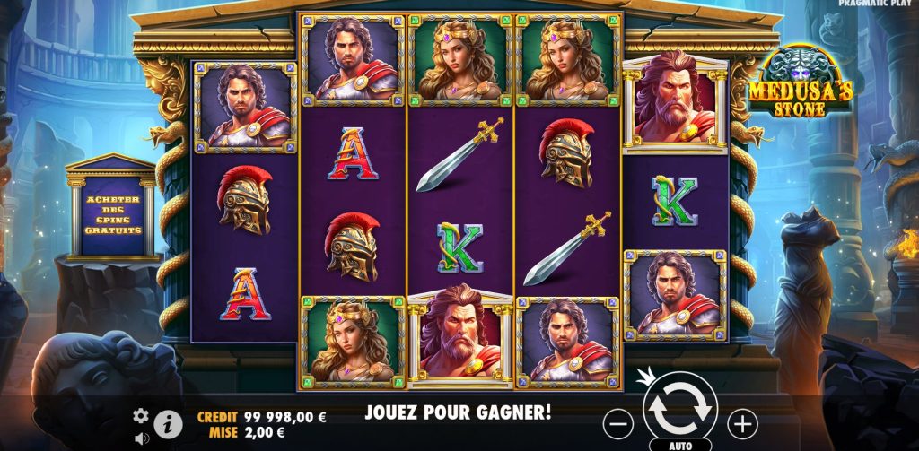 gameplay of medusa's stone slot 